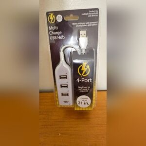 White 4-Port USB Hub